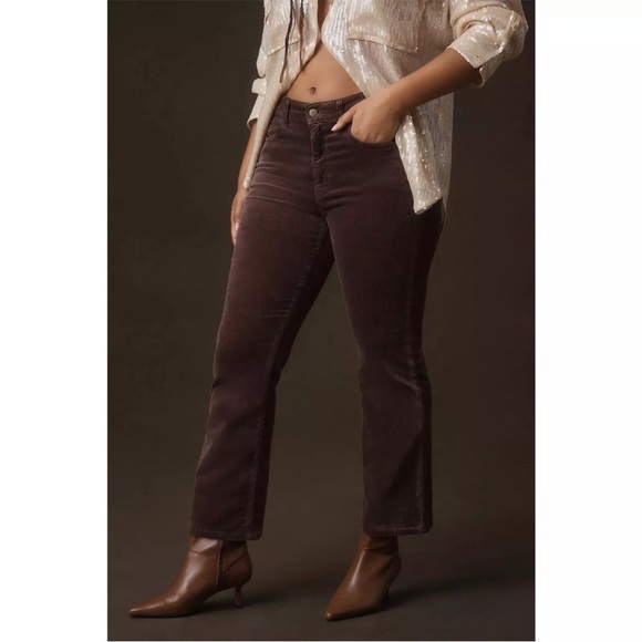 Anthropologie Pilcro Yaya Corduroy Crop Flare Jeans Womens 29 - Picture 2 of 8
